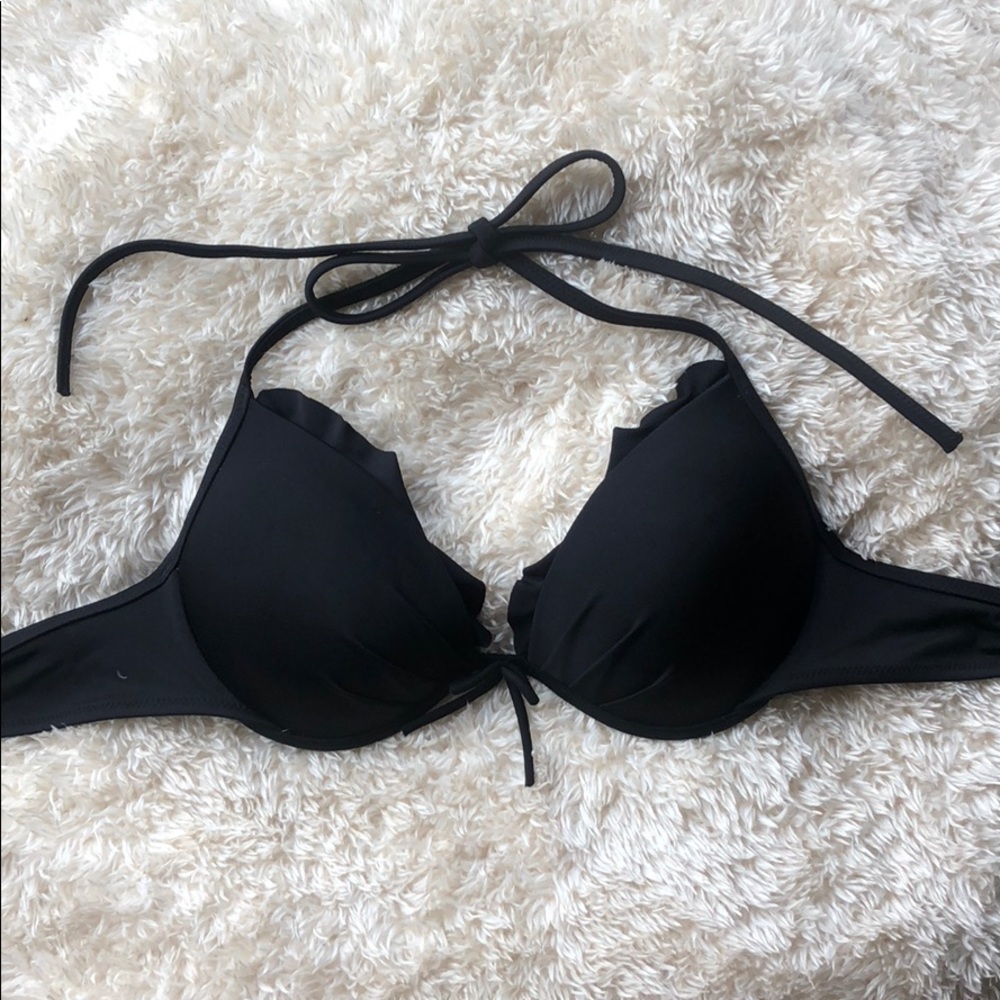VICTORIA SECRET Push Up Ruffle Bikini Top Sz 32B